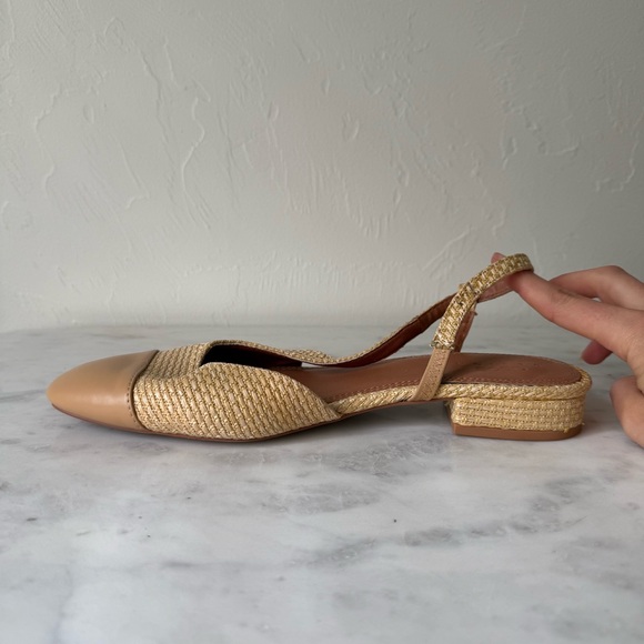 ASOS Beige Raffia Slingback Flats Size 8 - Picture 6 of 8